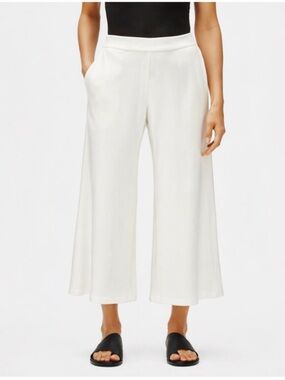 Eileen Fisher Tencel Wide-Leg Pant white size Large